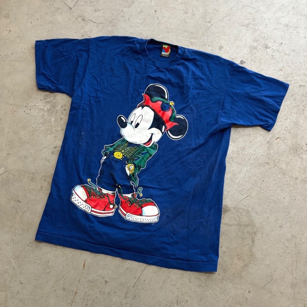 Vintage Mickey Unlimited Jerry Leigh T-Shirt Blue 90s Hip Hop Mickey Mouse XL